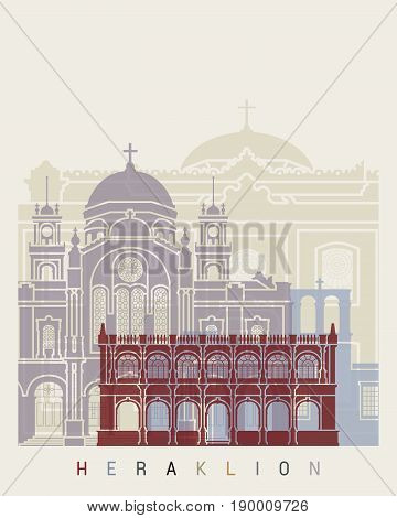 Heraklion Skyline Poster