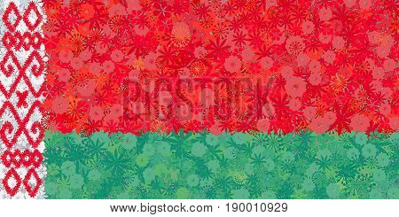 Flag of the Republic of Belarus with flowers