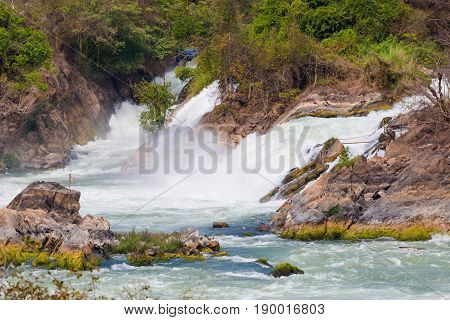 Khone Phapheng Waterfall In Laos