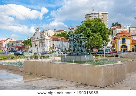 LEIRIA,PORTUGAL - MAY 11,2017 - In the streets of Leiria in Portugal. Leiria is located in the Centro Region halfway between Lisbon and Porto.