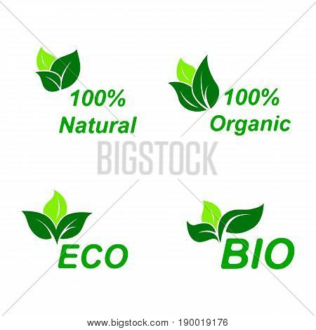 Eco symbol icon set. Ecology sign on white