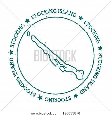 Stocking Island Vector Map. Distressed Travel Stamp With Text Wrapped Around A Circle And Stars. Isl