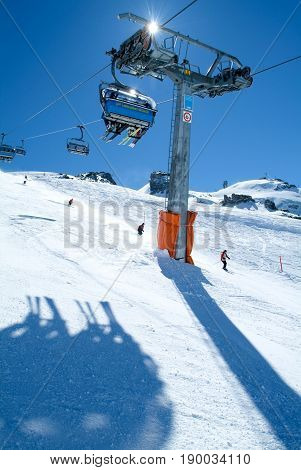 Sci Slope And Cableway Of Engelberg