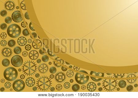 Metallic gear wheels as industrial, technical or steampunk background with space for text. Vector illustration EPS10