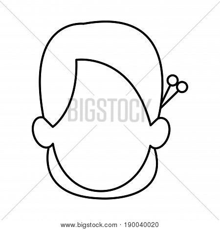 silhouette of faceless head woman hairstyle vector illustration