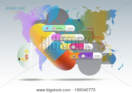 Iinfographic timline template 3D with icon for marketingCan be for content diagram flowchart steps parts timeline template workflow layoutBusiness concept with optionsVector illustration.
