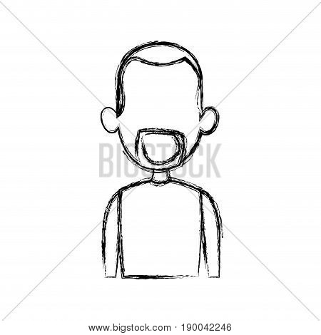 sketch of the man character faceless portrait vector illustration