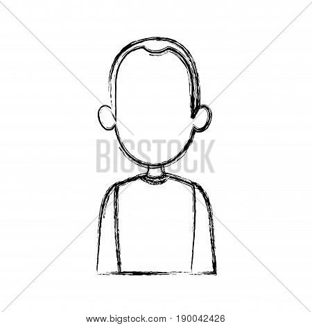 sketch of the man character faceless portrait vector illustration