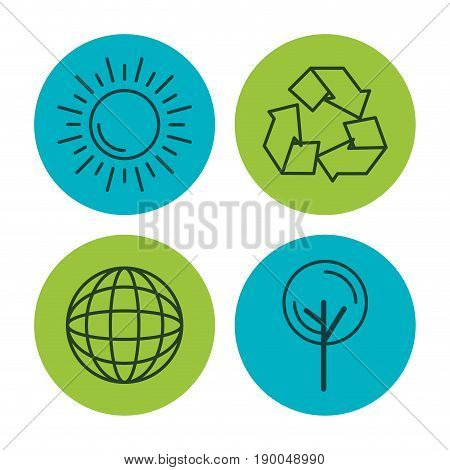 Colorful eco friendly icons over white background vector illustraition