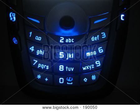 Glødende telefon tastatur