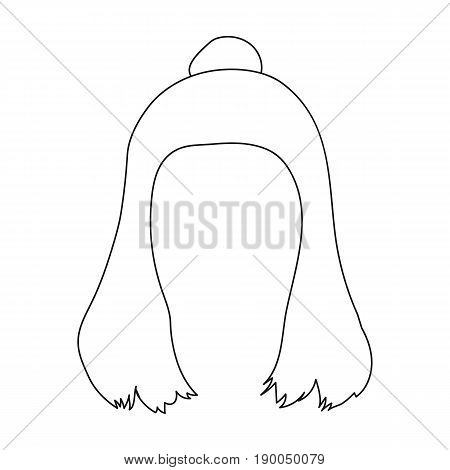 Red with a shingle.Back hairstyle single icon in outline style vector symbol stock illustration .