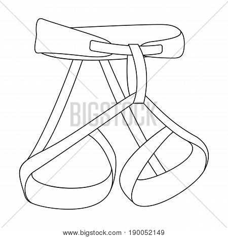 Climbing strapping, insurance.Mountaineering single icon in outline style vector symbol stock illustration .