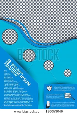Brochure Design Template With Icons And Place For Photography