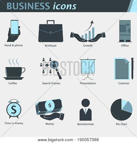 Business And Finance Web Icon Set - Outline Icon Collection, Vec