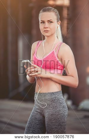 Sporty Girl On Street