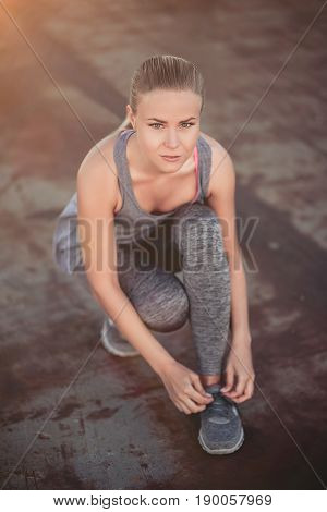 Sporty Girl On Street
