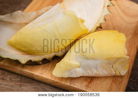 Durian On A Wooden Background.