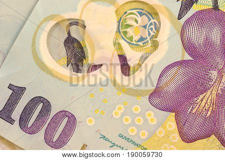 Close up Romanian currency note, LEI or LEU, Romania