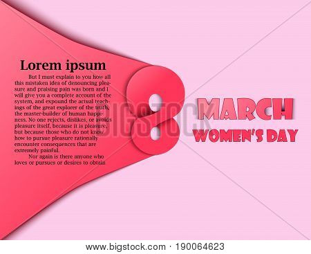 Greeting Card With The Number 8. March 8 - Women's Day