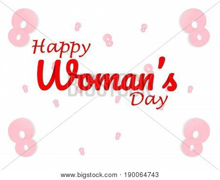 Greeting Card With The Number 8. March 8 - Women's Day