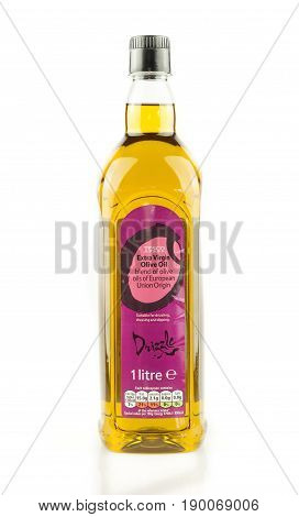Bottle Of Tesco Extra Virgin Olive Oil.