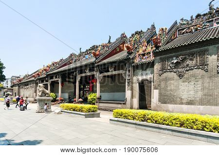 People Near Guangdong Folk Art Museum