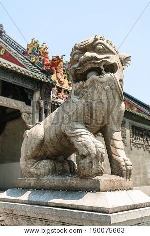 Sculpture In Court Of Guangdong Folk Art Museum
