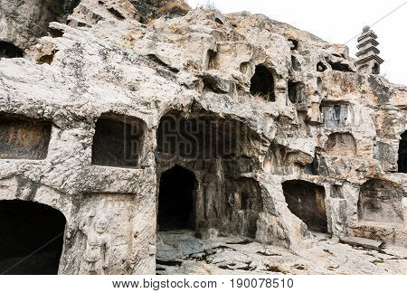 Carved Halls And Caves In West Hill In Longmen