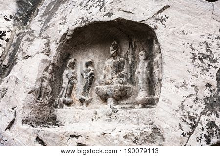 Relief Figures In Cave In West Hill In Longmen