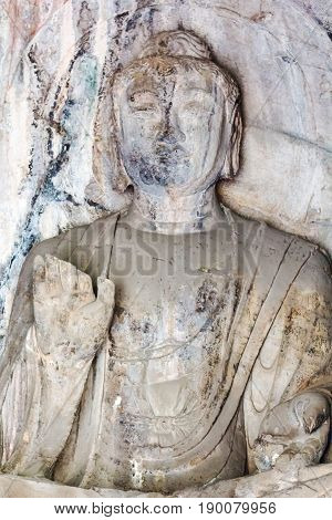 Buddha Statue In Grotto Of Longmen Caves