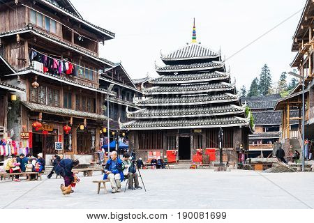 Tourists In Folk Custom Centre Of Chengyang