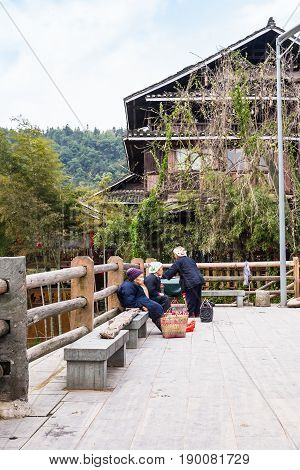 Local People In Folk Custom Centre Of Chengyang