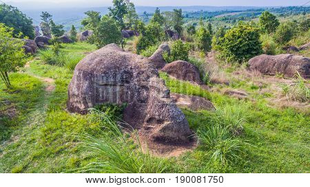 Aerial Photography Natural Stone Sculpture At Mo Hin Khao