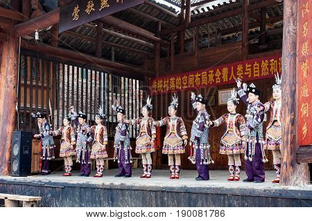 Actors In Dong Culture Show In Chengyang