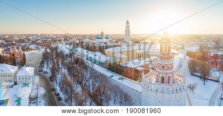 Aerial View On Trinity St. Sergy Monastery At Winter