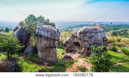 Aerial Photography Natural Stone Sculpture At Mo Hin Khao