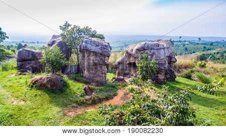 Aerial Photography Natural Stone Sculpture At Mo Hin Khao
