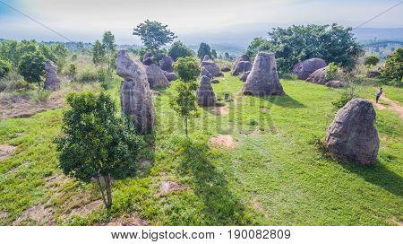 Aerial Photography Natural Stone Sculpture At Mo Hin Khao