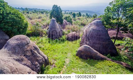 Aerial Photography Natural Stone Sculpture At Mo Hin Khao
