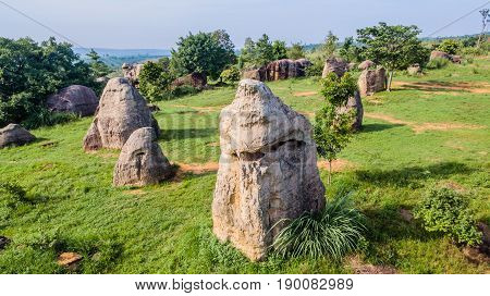 Aerial Photography Natural Stone Sculpture At Mo Hin Khao