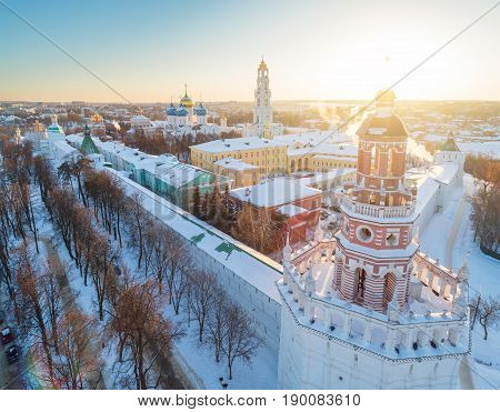 Aerial View On Trinity St. Sergy Monastery At Winter