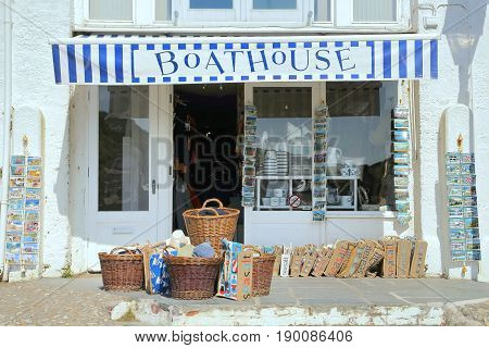 Port Isaac, Cornwall, Uk - April 8Th 2017: The Boathouse, A Traditional Seaside Store Offering Marit