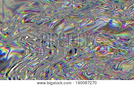 Glitch psychedelic background. Old TV screen error. Digital pixel noise abstract design. Broken pixels glitch. Television signal fail. Technical problem grunge wallpaper. Colorful noise rerto