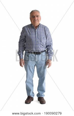 Full portrait on a white background on white