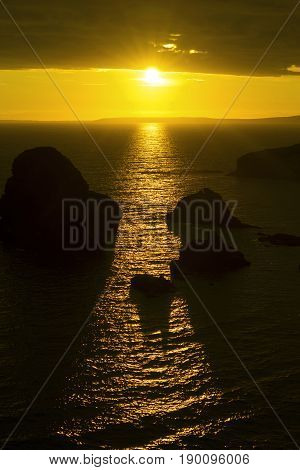 wild atlantic way sunset on the coastline of ballybunion county kerry ireland