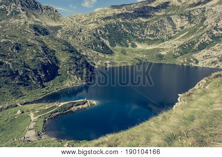 Glacier mountain lake in Brenta Dolomites. Lago Ritorto of the 5 Laghi trek.