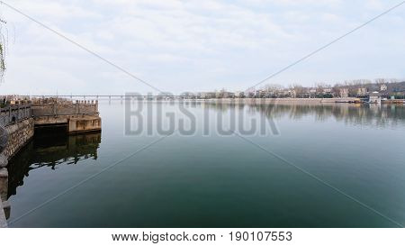 View Of Yi River And Manshui Bridge In Spring