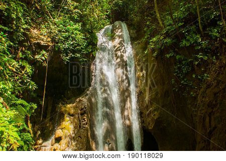 Breathtaking Waterfall, Philippines. Sebu