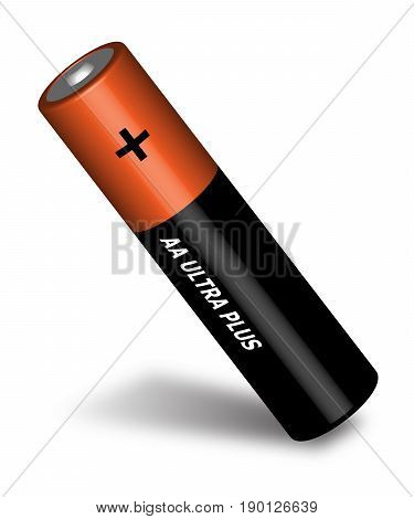 Penlight battery. Brown battery. Cylindrical battery. vector