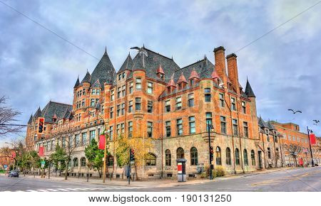 Place Viger, a historic hotel and train station in Montreal - Quebec, Canada. Built in 1898